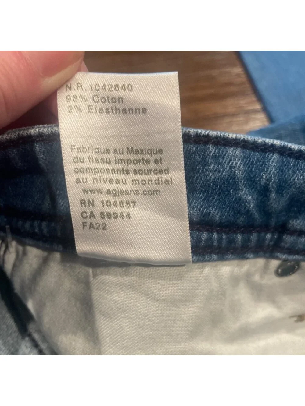 AG Pollock Vintage Slim Jean Mens 32x31 Westpoint Medium Wash Button-Fly Stretch